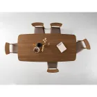 Wood-Effect Table with Curved Legs in Two Sizes and Various Finishes - Argo Viadurini