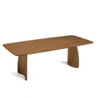 Wood-Effect Table with Curved Legs in Two Sizes and Various Finishes - Argo Viadurini