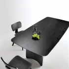 Wood-Effect Table with Curved Legs in Two Sizes and Various Finishes - Argo Viadurini