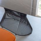 Elliptical Dining Table in Polished Ceramic and Steel - Ravi Viadurini