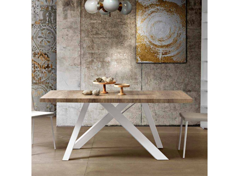 Modern extensible table made of made in Italy melamine wood, Wilmer Viadurini