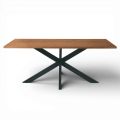 Fixed Table 180x90 cm in Oak and Iron Base - Lega