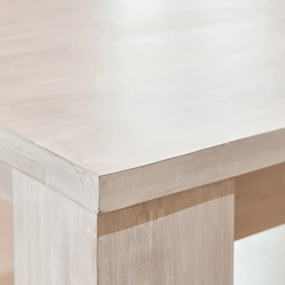 190x100 cm Fixed Living Room Table Made of Solid Teak Wood - Flemish Viadurini