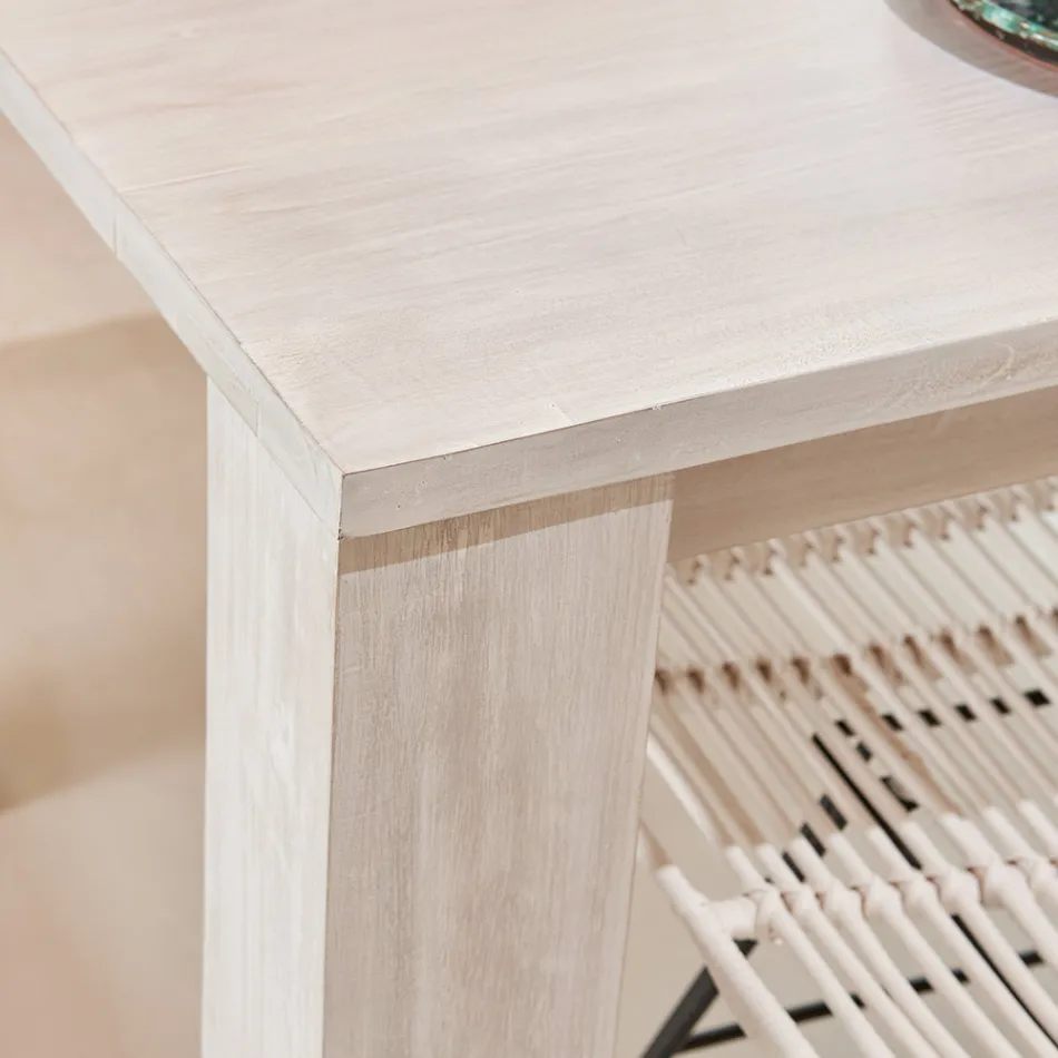 190x100 cm Fixed Living Room Table Made of Solid Teak Wood - Flemish Viadurini