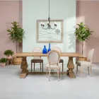 Fixed Table 240x100 cm in Aged Natural Pine Wood - Africo Viadurini