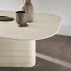 Fixed Table 240x120 cm in Ribbed or Painted Glass Made in Italy - Varo Viadurini