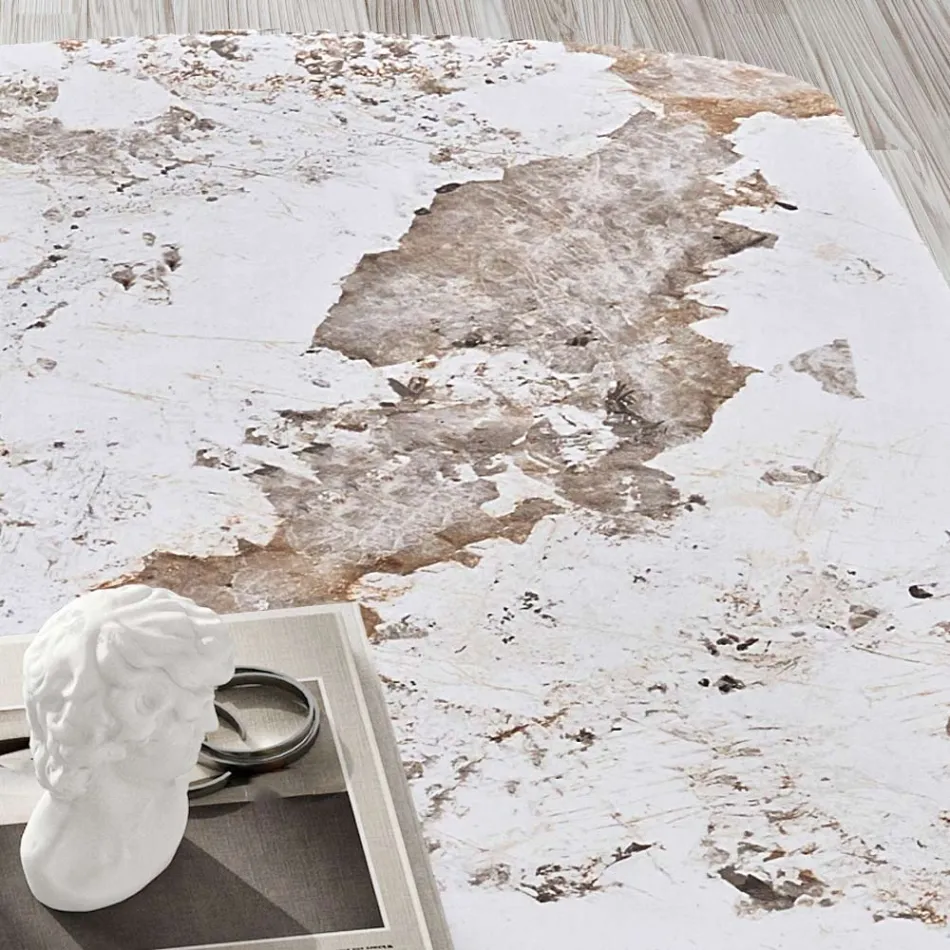 Fixed Table 300x120 cm in Metal and Sintered Stone Top - Valmira Viadurini