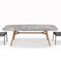 Fixed Barrel Table in Ceramic and Ash Wood Made in Italy - Nord