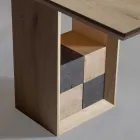 Fixed Table with Base with Decorative Squares Made in Italy - Maugrim Viadurini