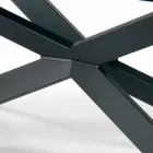 Fixed Table with Reverse Edge in Extra-clear Glass and Steel Made in Italy - Grotta Viadurini