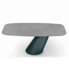Fixed Table with Barrel-Shaped Laminate Top Made in Italy - Trousers Viadurini