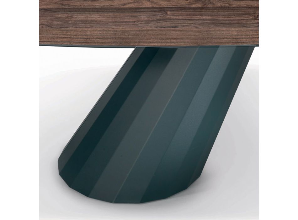 Fixed Table with Barrel-Shaped Laminate Top Made in Italy - Trousers Viadurini