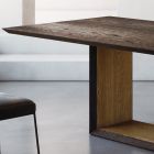 Fixed Table with Bevelled Top and Two-Tone Base Made in Italy - Jadis Viadurini