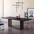 Fixed Table with Bevelled Top and Two-Tone Base Made in Italy - Jadis