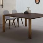 Fixed Table with Bevelled Top in Canaletto Walnut Made in Italy - Caspian Viadurini