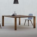 Fixed Table with Bevelled Top in Canaletto Walnut Made in Italy - Caspian