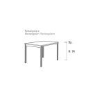 Fixed Table with Top and Insert in the Legs in HPL Made in Italy - Kappa Viadurini