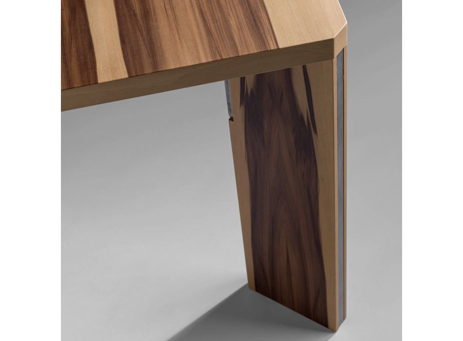 Fixed Table with Veneered Top on Poplar Chipboard Made in Italy - Tisroc Viadurini