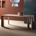 Fixed Table with Veneered Top on Poplar Chipboard Made in Italy - Tisroc