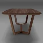 Fixed Table with Shaped Top and Wooden Base Made in Italy - Digory Viadurini
