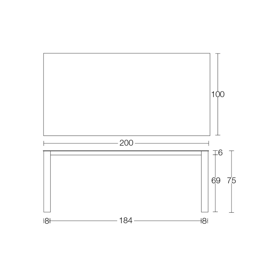 Fixed Outdoor Table in Hpl Alicante and Metal Base Made in Italy - Carl Viadurini