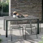 Fixed Outdoor Table in Hpl Alicante and Metal Base Made in Italy - Carl Viadurini