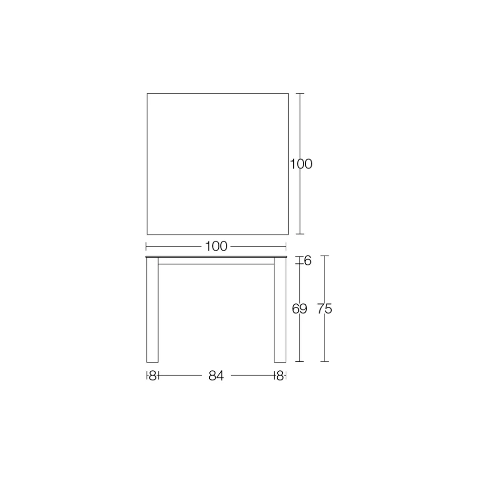 Fixed Outdoor Table in Hpl Alicante and Metal Base Made in Italy - Carl Viadurini