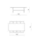 Fixed Eight-Seater Table with MDF Finish in Two Colors - Talia Viadurini