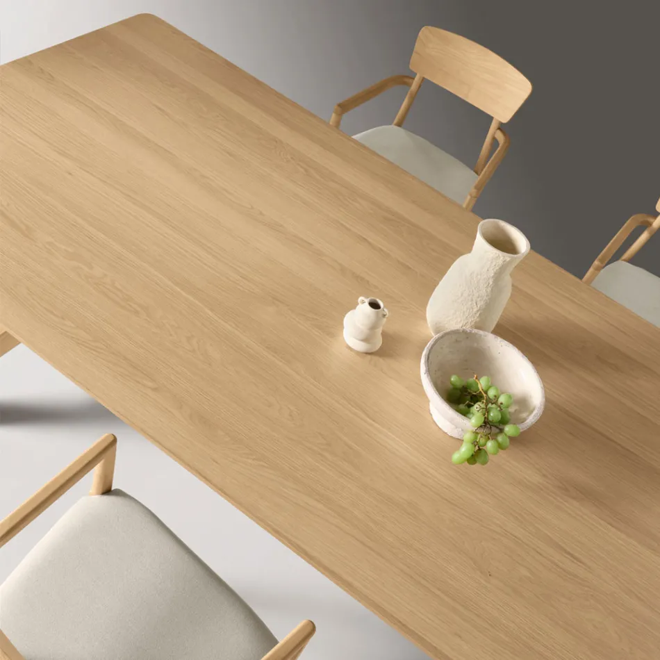 Fixed Eight-Seater Table with MDF Finish in Two Colors - Talia Viadurini