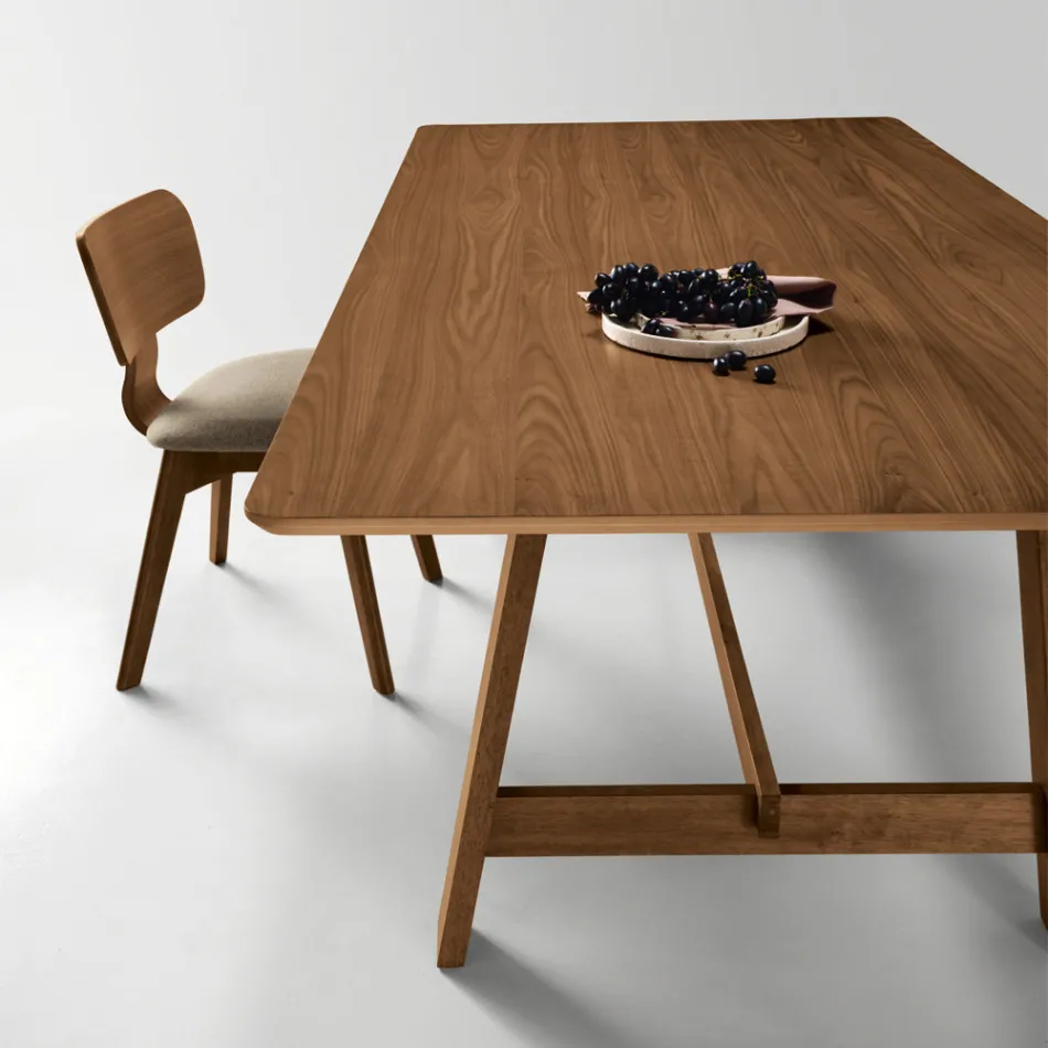 Fixed Eight-Seater Table with MDF Finish in Two Colors - Talia Viadurini