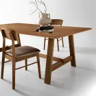 Fixed Eight-Seater Table with MDF Finish in Two Colors - Talia Viadurini