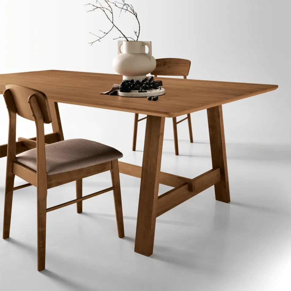 Fixed Eight-Seater Table with MDF Finish in Two Colors - Talia Viadurini