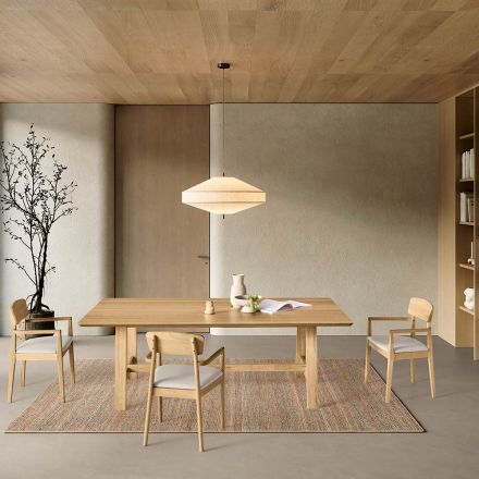 Fixed Eight-Seater Table with MDF Finish in Two Colors - Talia Viadurini