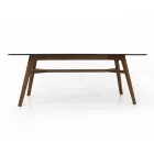 Fixed Dining Table in Polished Emperador Ceramic Made in Italy - North Viadurini