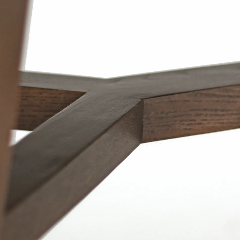 Fixed Dining Table in Polished Emperador Ceramic Made in Italy - North Viadurini