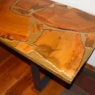 Fixed table of rectangular wood and resin design made in Italy Jam Viadurini