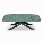 Fixed Table in Polished Amazonite Ceramic Made in Italy - Grotta Viadurini