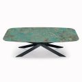 Fixed Table in Polished Amazonite Ceramic Made in Italy - Grotta
