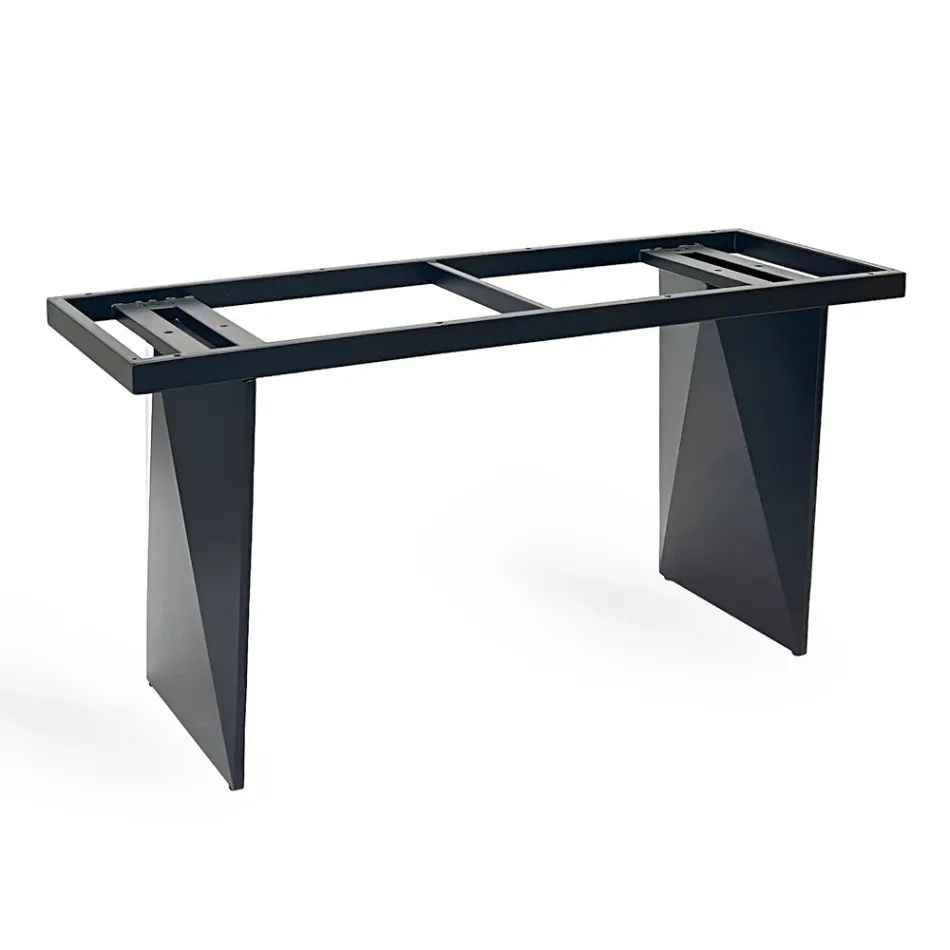 Fixed Table in Metal and Ceramic Top Arabesque Glossy - Eronte Viadurini