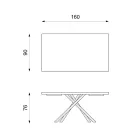 Fixed Table in Oak Veneer and Black Metal Base - Skipper Viadurini