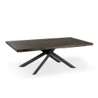 Fixed Table in Oak Veneer and Black Metal Base - Skipper Viadurini