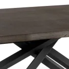 Fixed Table in Oak Veneer and Black Metal Base - Skipper Viadurini