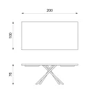 Fixed Table in Oak Veneer and Black Metal Base - Skipper Viadurini