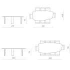 Fixed Table in Three Colors with a Wood-Effect Finish and Two Sizes - Musa Viadurini