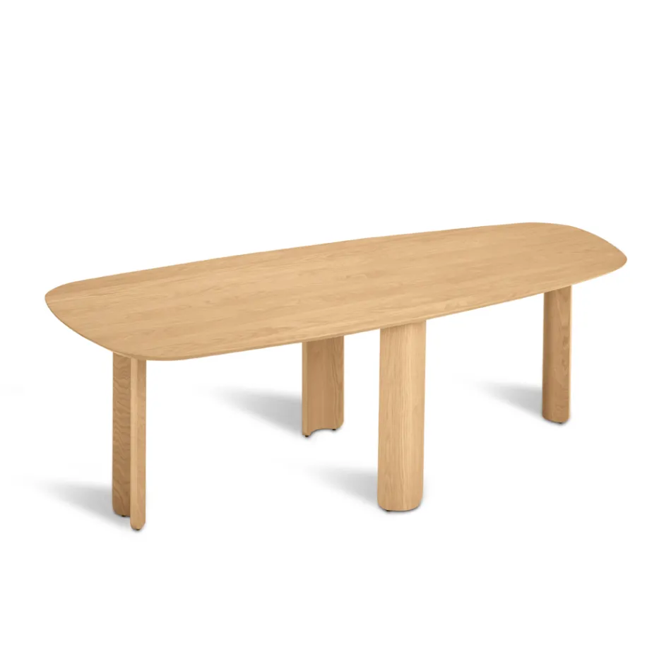 Fixed Table in Three Colors with a Wood-Effect Finish and Two Sizes - Musa Viadurini