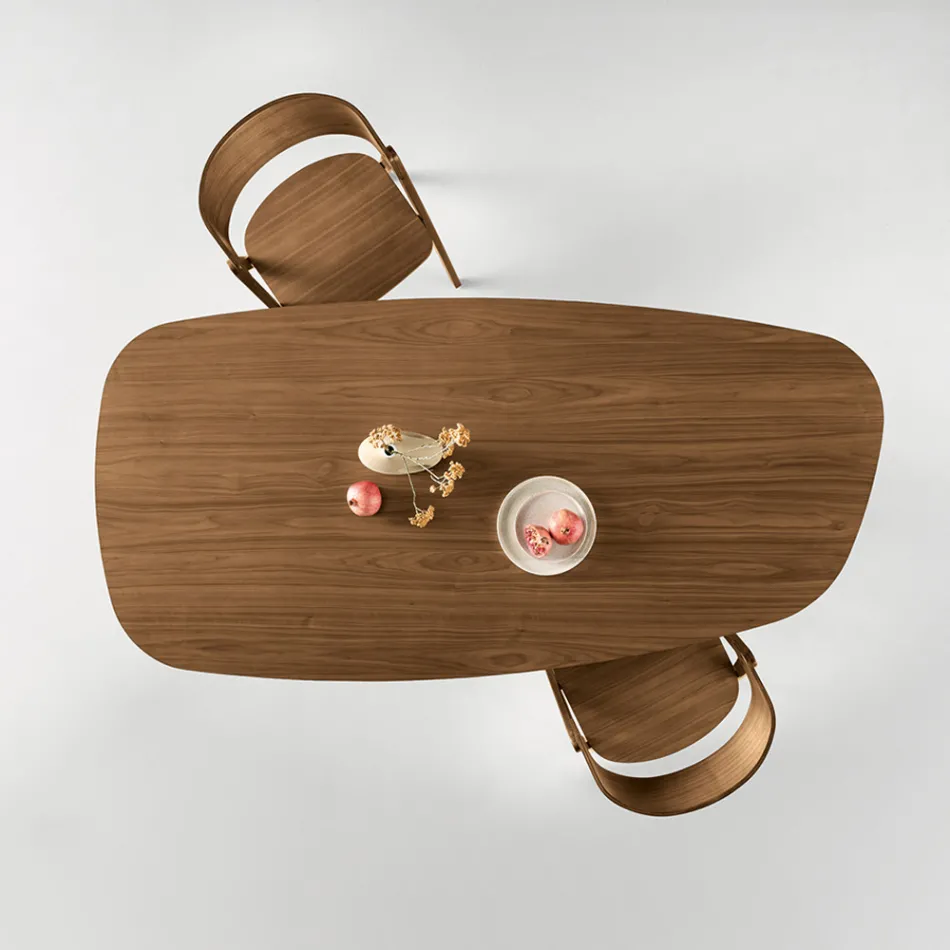 Fixed Table in Three Colors with a Wood-Effect Finish and Two Sizes - Musa Viadurini