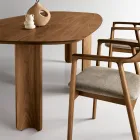 Fixed Table in Three Colors with a Wood-Effect Finish and Two Sizes - Musa Viadurini