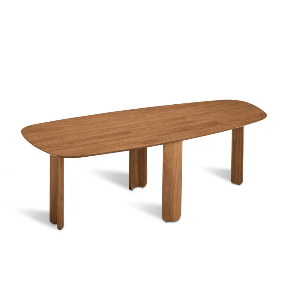 Fixed Table in Three Colors with a Wood-Effect Finish and Two Sizes - Musa Viadurini