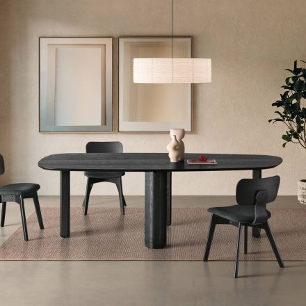Fixed Table in Three Colors with a Wood-Effect Finish and Two Sizes - Musa Viadurini