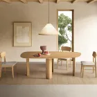 Fixed Table in Three Colors with a Wood-Effect Finish and Two Sizes - Musa Viadurini